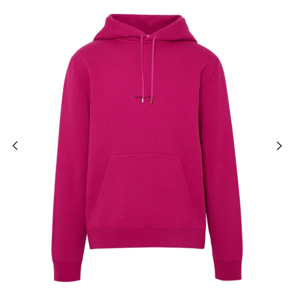 Saint Laurent Fuchsia Pink Logo Hoodie